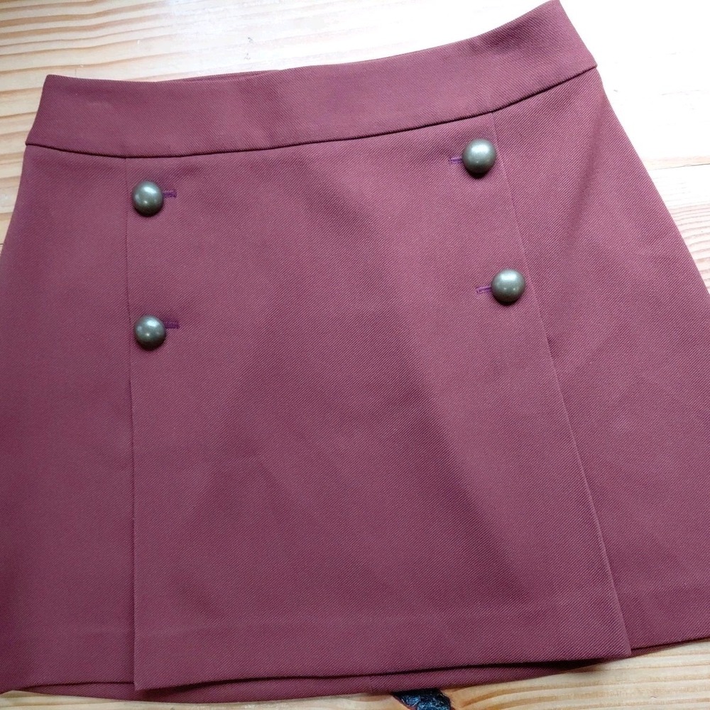 Vintage Y2K Express Mini Pleated Skirt Sz 6 Cognac Brown Knit 90s Dark‎ Academia